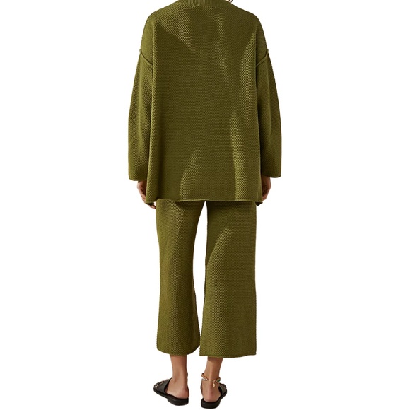 Free People Hailee Sweater & Pants Set NWT Giant Kelp Small - Picture 8 of 8